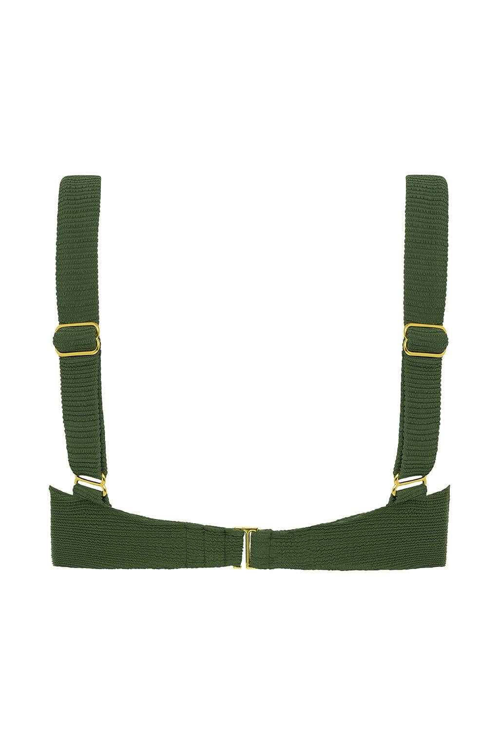 Montce - Olive Micro Scrunch Hayden Bikini Top -