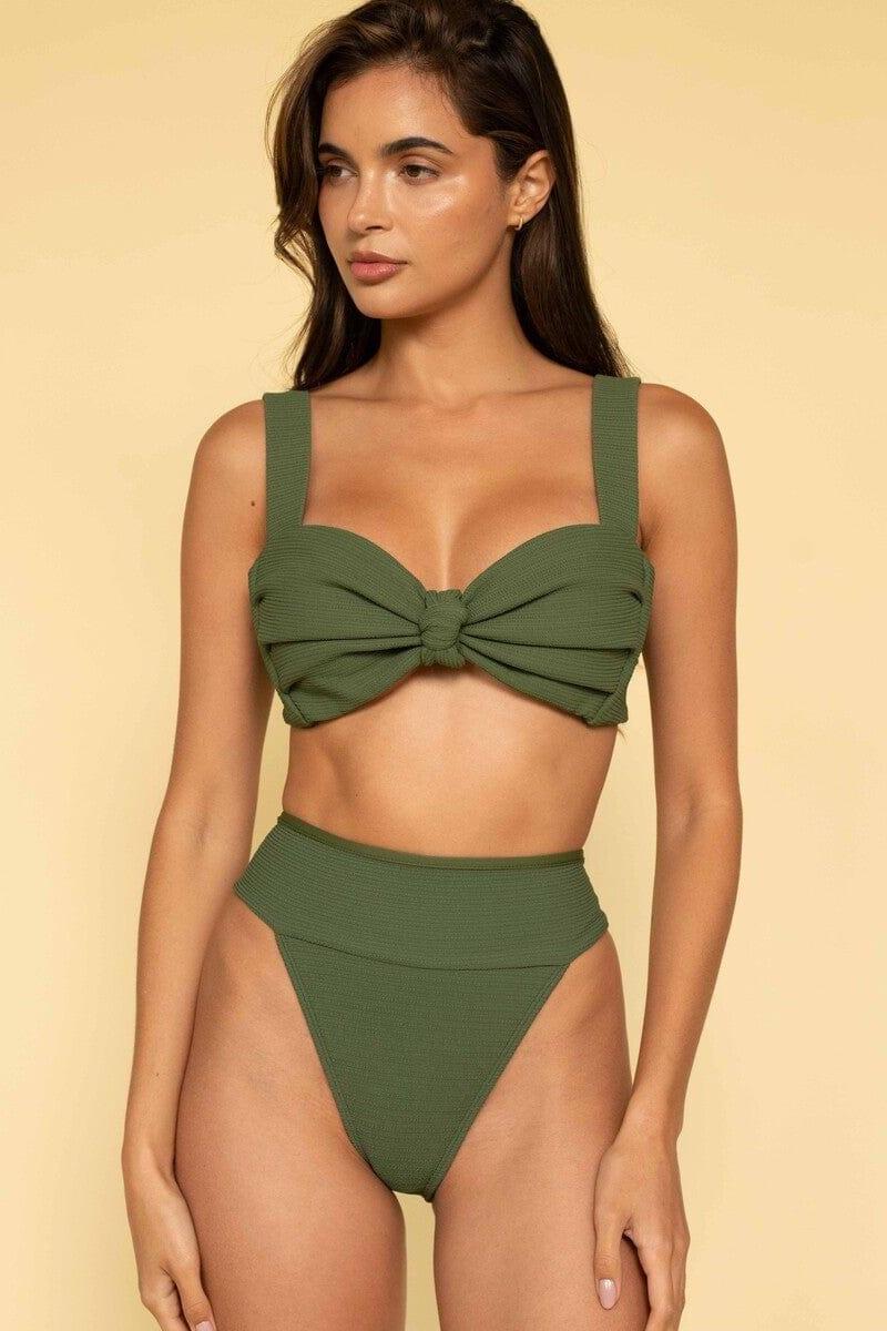 Montce - Olive Micro Scrunch Tamarindo Bikini Bottom -