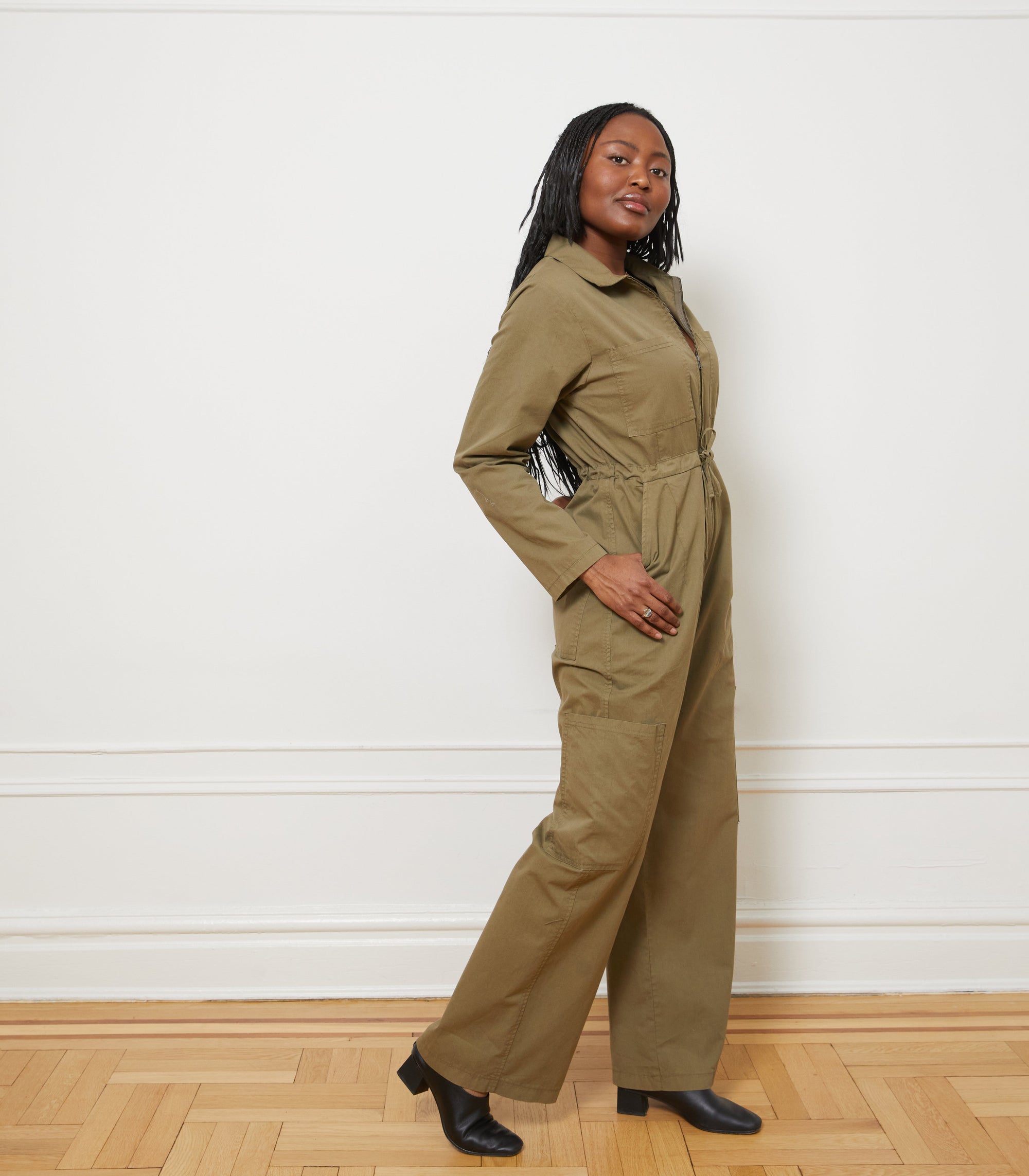 Loup - Spencer Cargo Zip Jumpsuit - Olive -