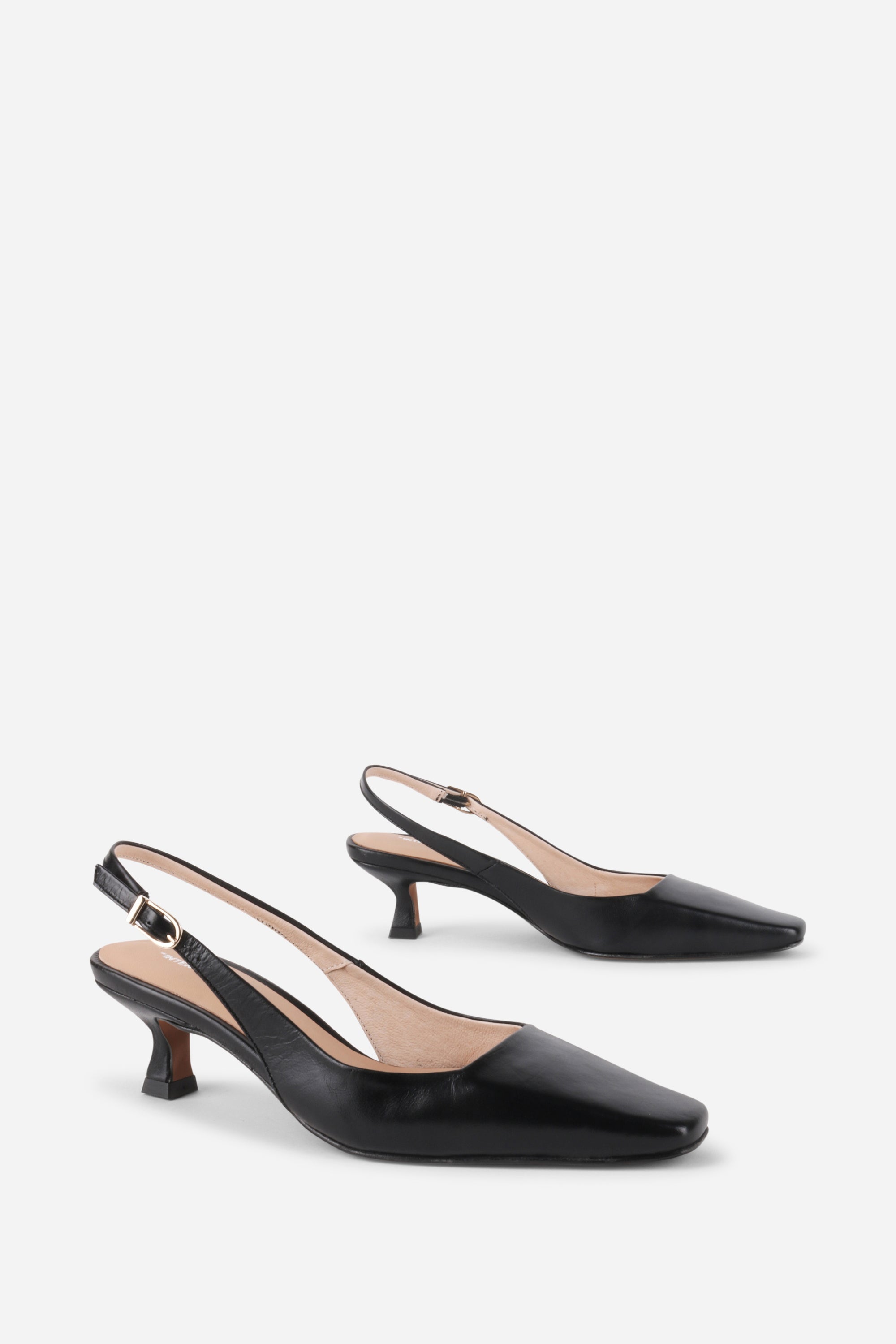 Intentionally Blank - Parker Slingback Heel - BLACK LEATHER