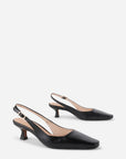 Intentionally Blank - Parker Slingback Heel - BLACK LEATHER