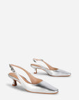 Intentionally Blank - Parker Slingback Heel - SILVER METALLIC LEATHER