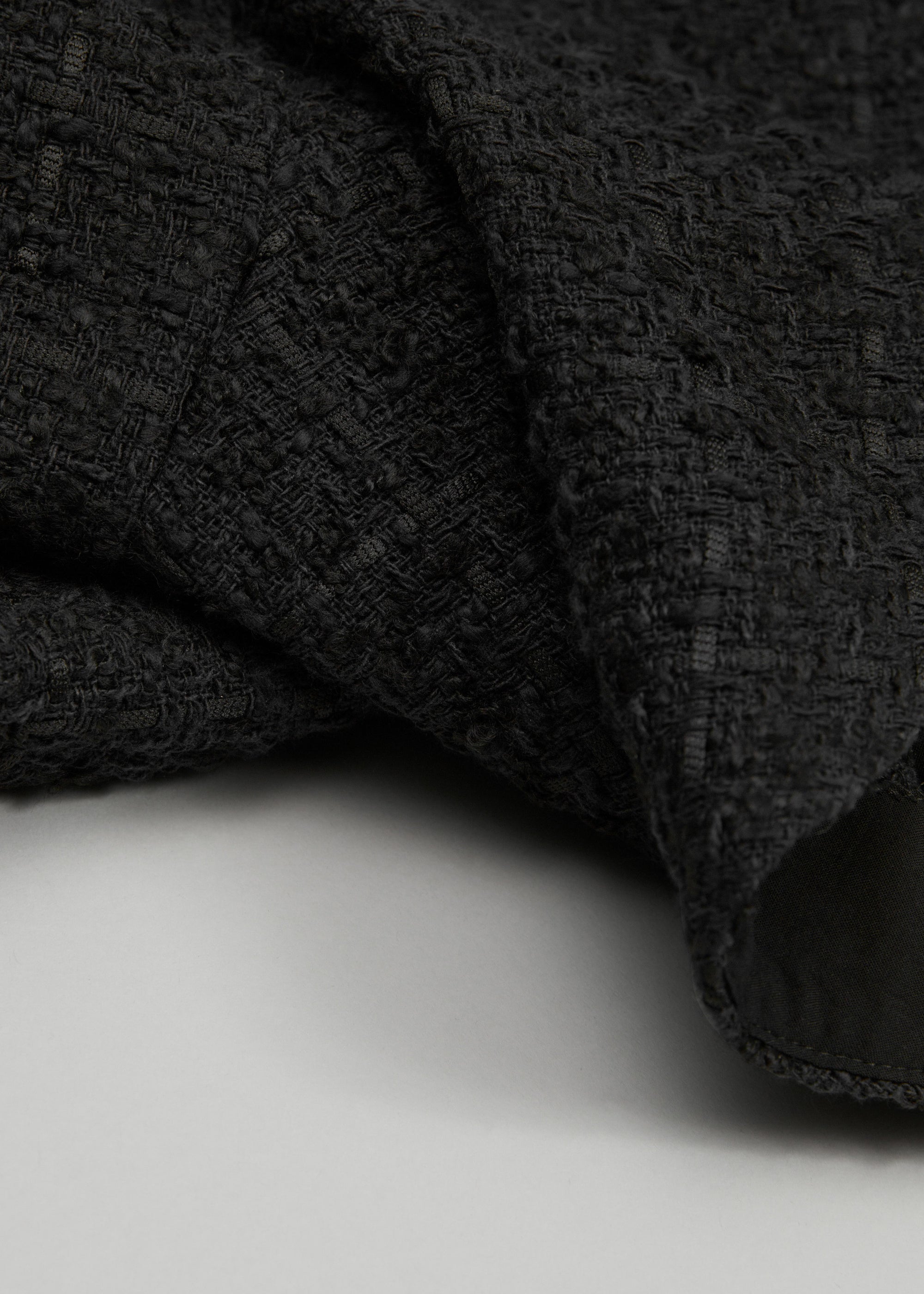 & Other Stories - Ruffle Tweed Mini Skirt - Black -