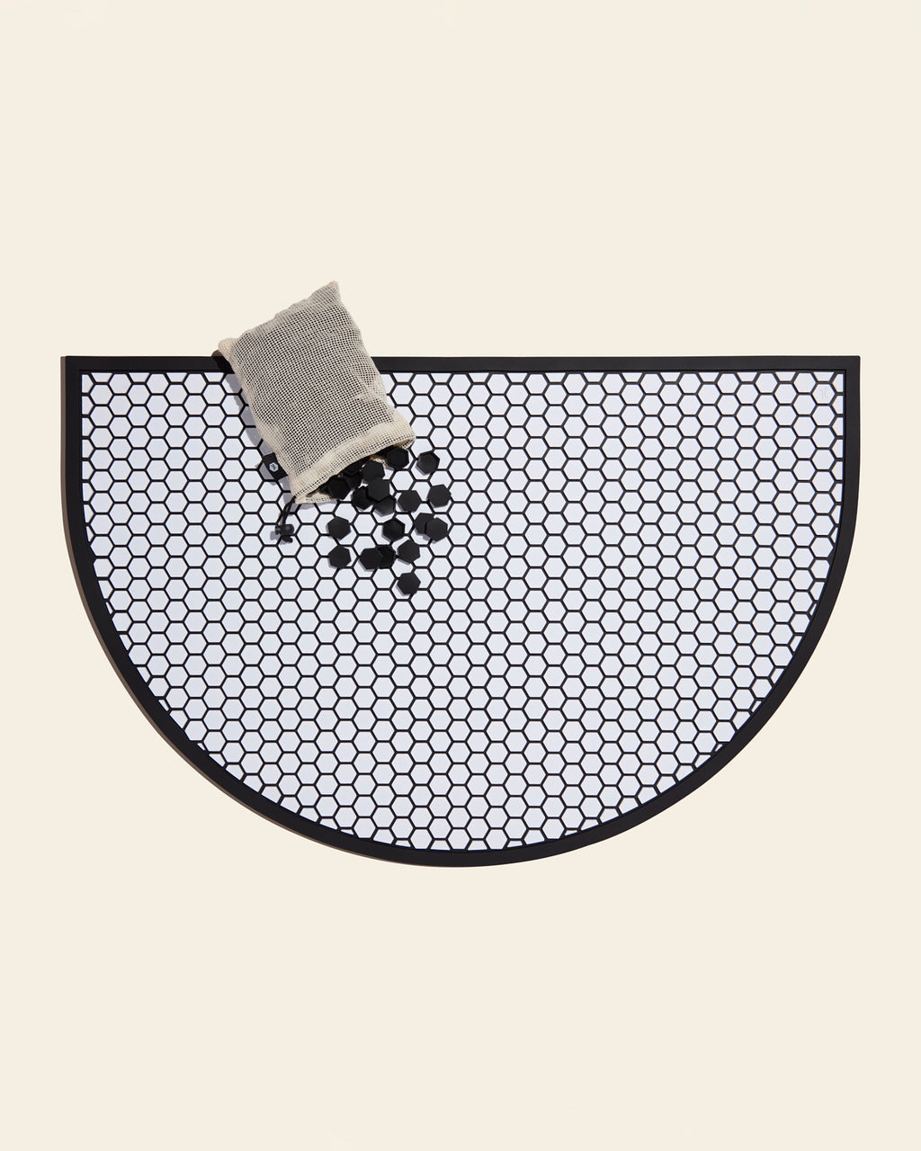 Letterfolk - Half Circle Tile Mat - White/Black -