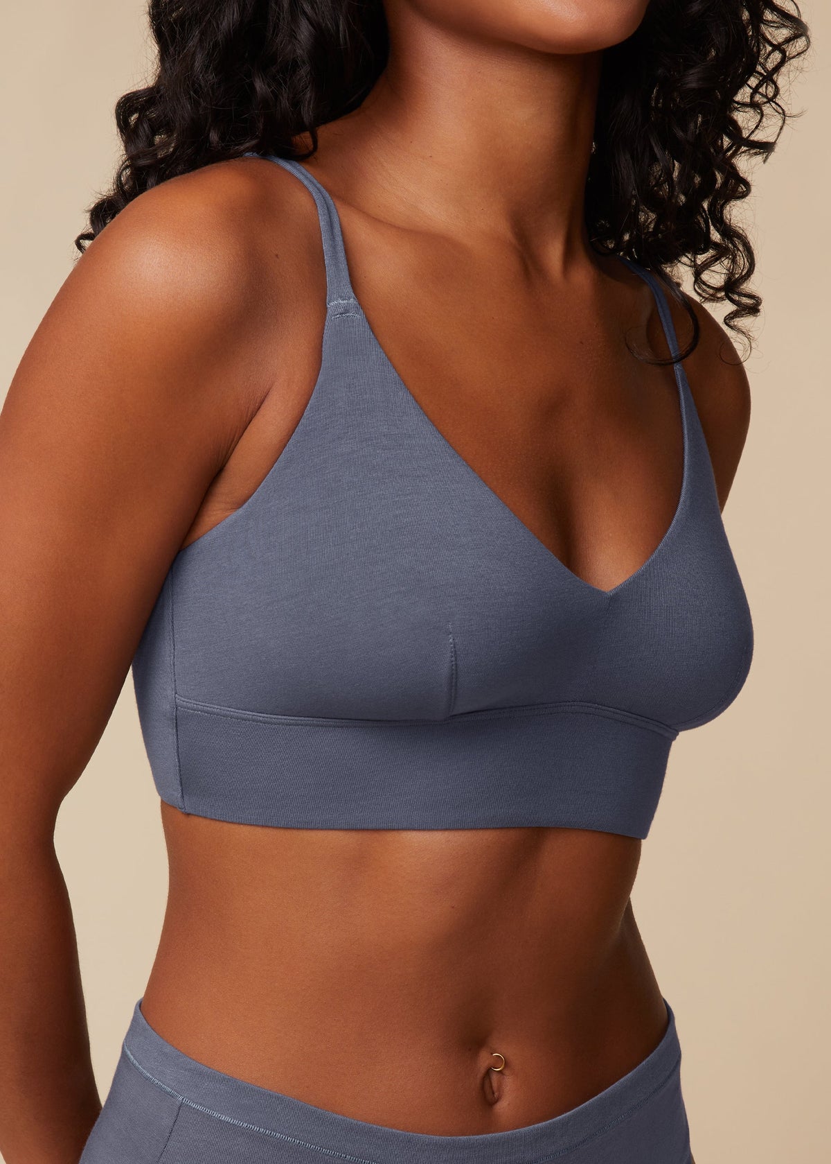 Harper Wilde - Cloud Cotton Triangle Bralette - Slate -