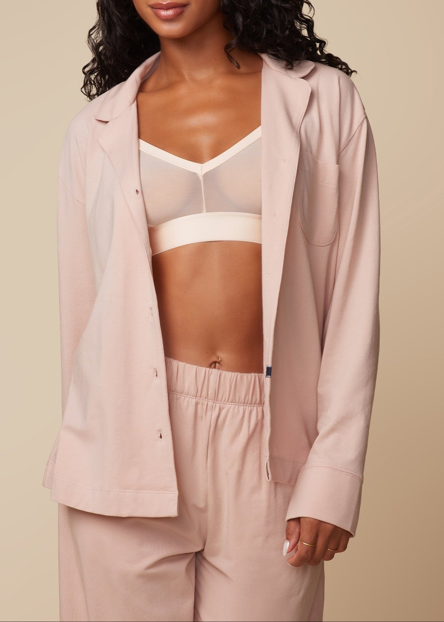 Harper Wilde - Perfect Pima Long Sleeve PJ Shirt - Bellini -