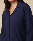 Harper Wilde - Perfect Pima Long Sleeve Button Up - Navy -