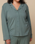 Harper Wilde - Perfect Pima Long Sleeve PJ Shirt - Rainforest -