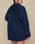 Harper Wilde - Classic Poplin Pajama Shirt - Midnight -
