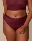 Harper Wilde - Bliss Lace Highwaist Brief - Bordeaux -