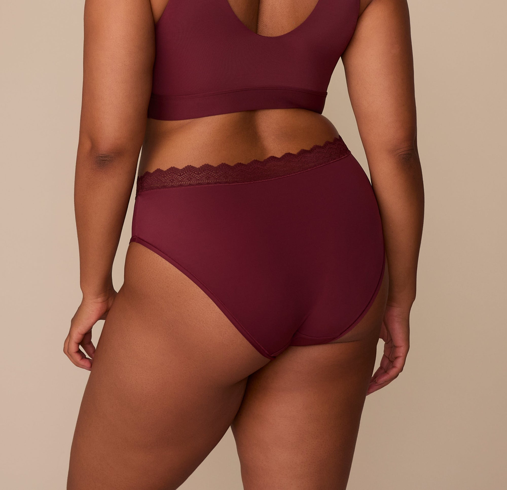 Harper Wilde - Bliss Lace Highwaist Brief - Bordeaux -