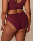 Harper Wilde - Bliss Lace Highwaist Brief - Bordeaux -