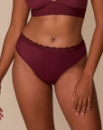Harper Wilde - Bliss Lace Highwaist Thong - Bordeaux -