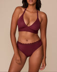 Harper Wilde - Bliss Lace Highwaist Thong - Bordeaux -