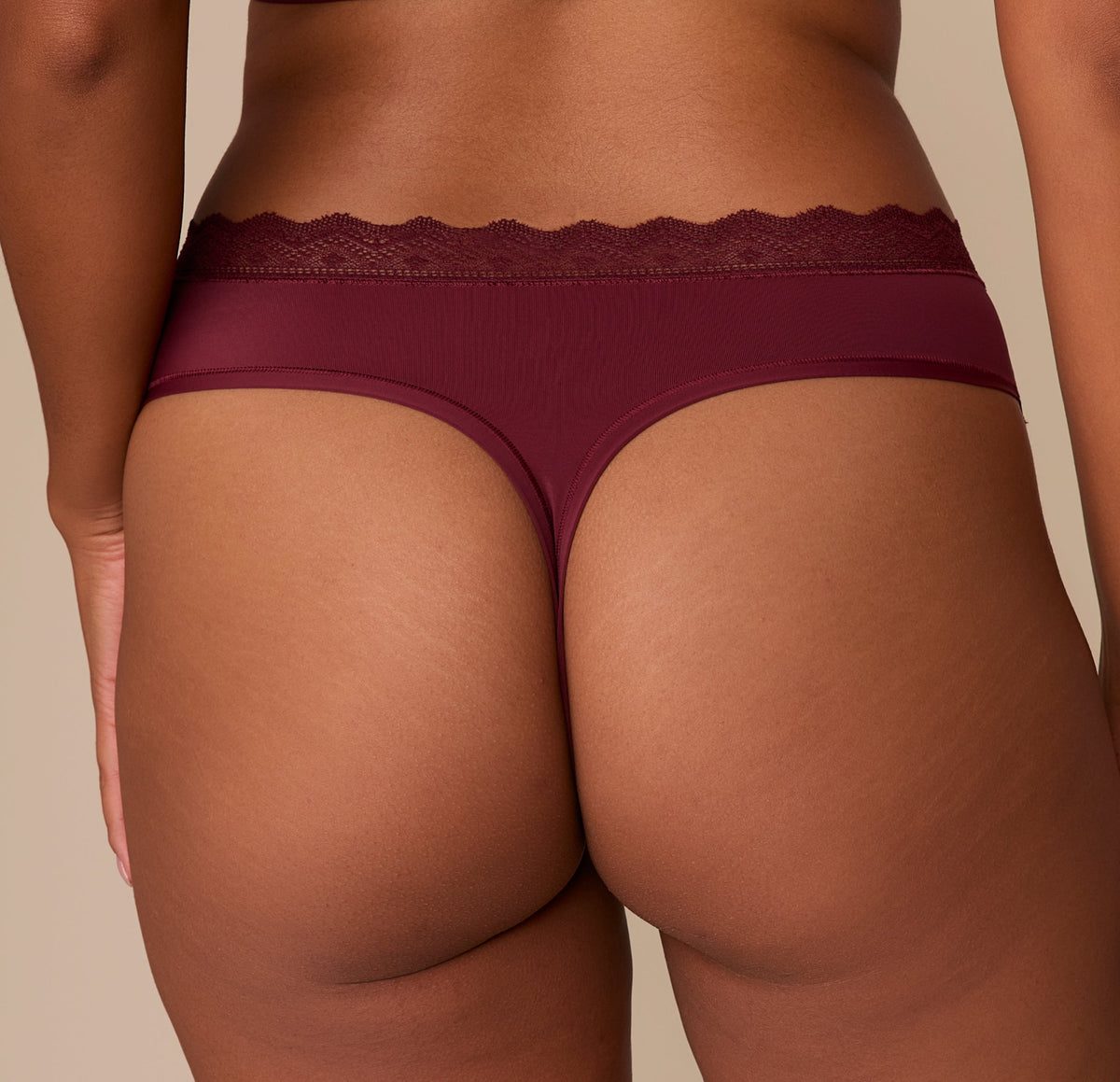 Harper Wilde - Bliss Lace Highwaist Thong - Bordeaux -