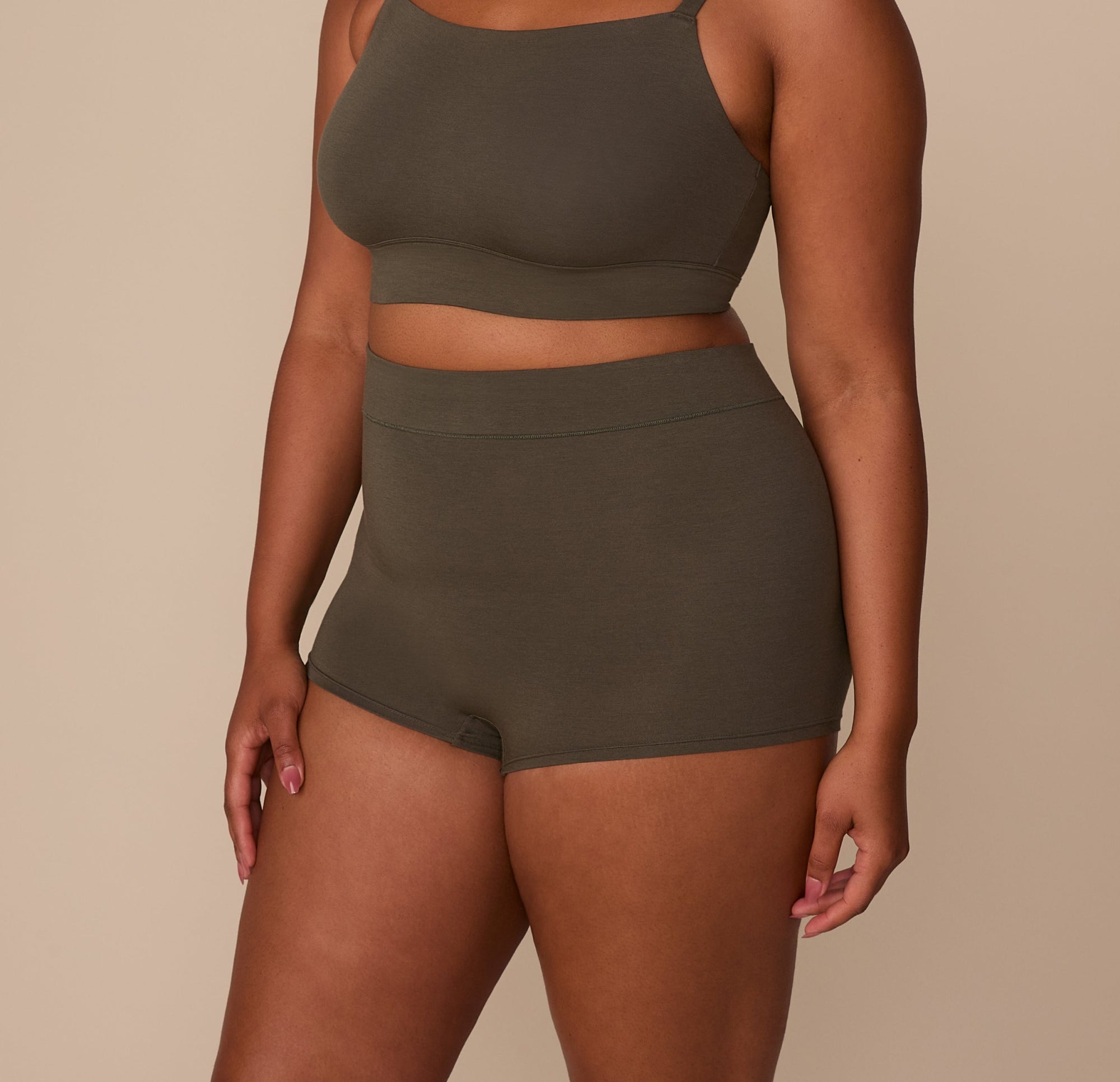 Harper Wilde - Cloud Cotton Highwaist Boyshort - Olive -