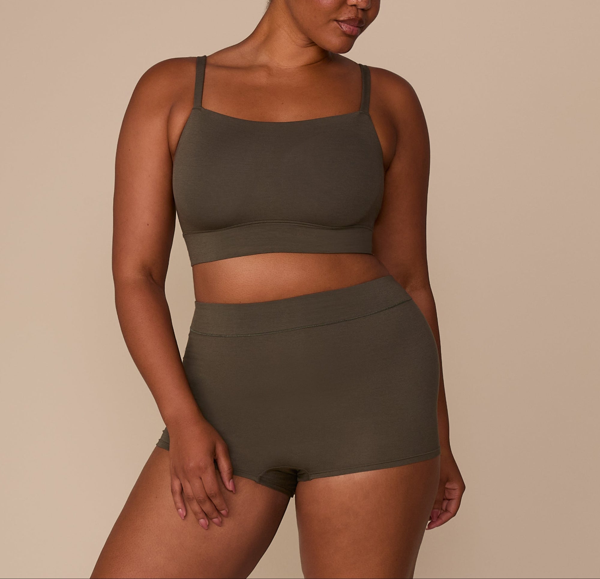 Harper Wilde - Cloud Cotton Highwaist Boyshort - Olive -