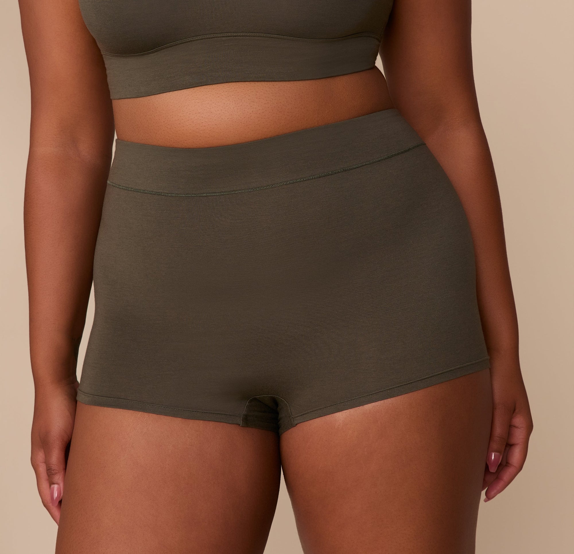 Harper Wilde - Cloud Cotton Highwaist Boyshort - Olive -