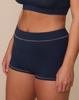 Harper Wilde - Cloud Cotton Highwaist Boyshort - Midnight w/ Tan -