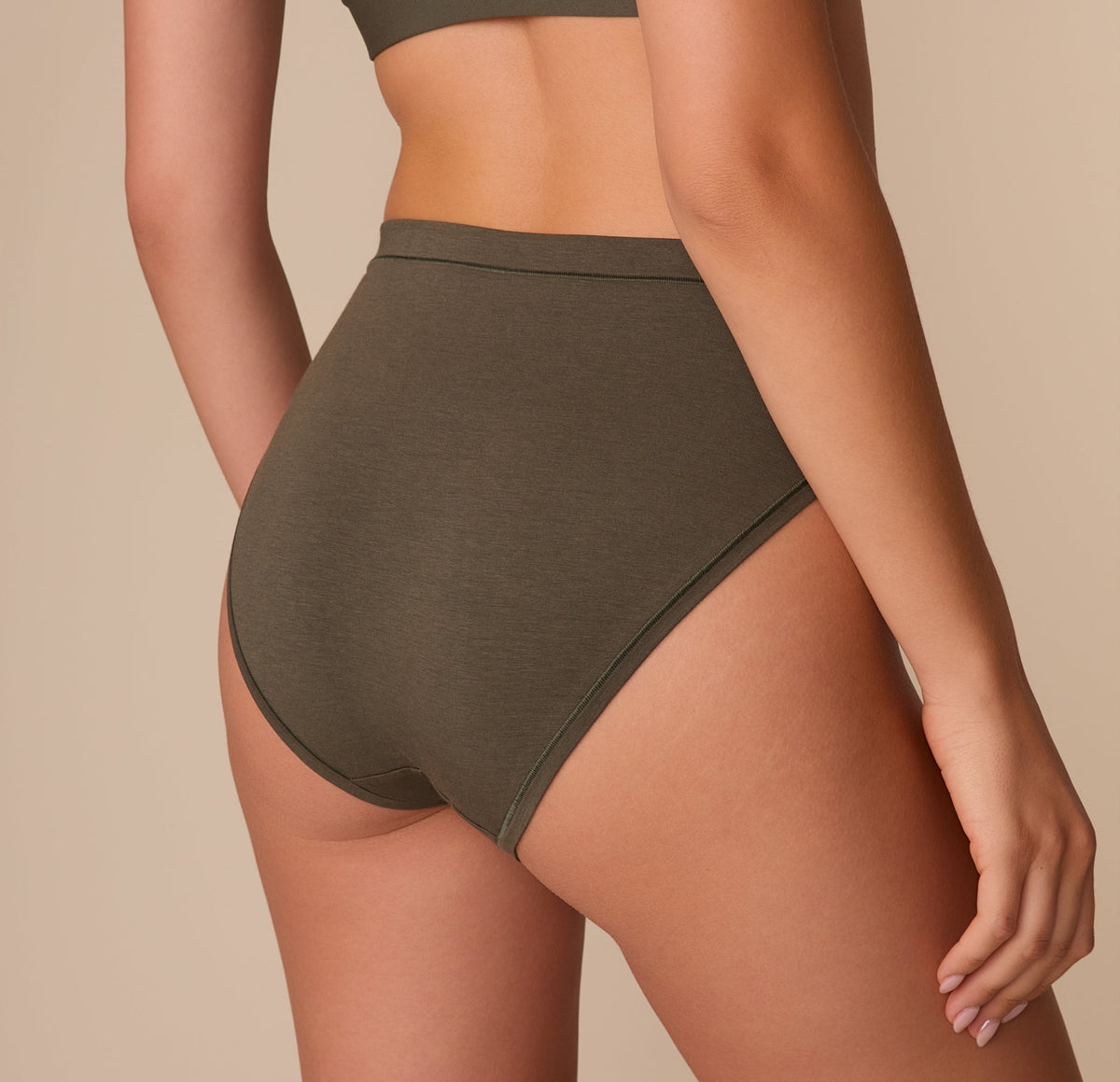Harper Wilde - Cloud Cotton French Cut Brief - Olive -