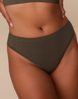 Harper Wilde - Cloud Cotton Highwaist Thong - Olive -