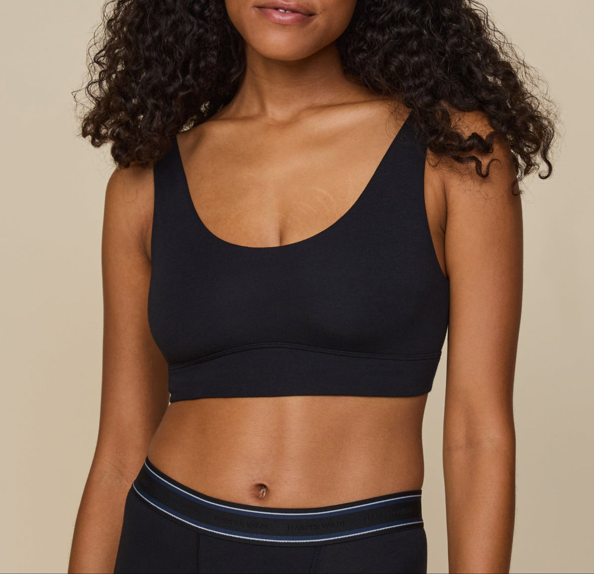 Harper Wilde - Cloud Cotton Scoop Bralette - Black -