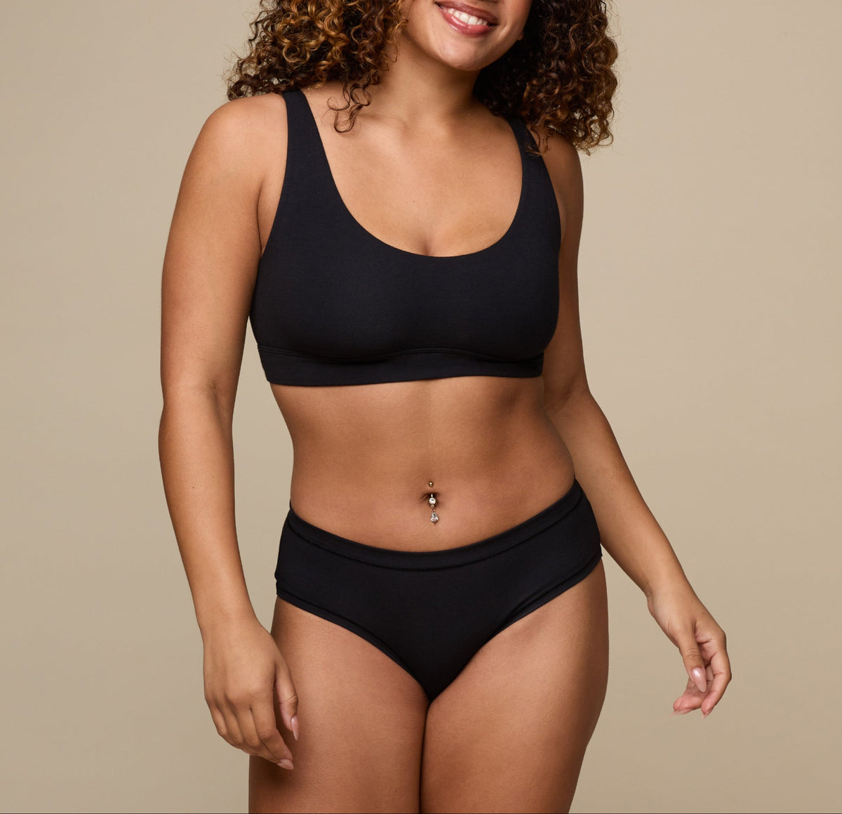 Harper Wilde - Cloud Cotton Scoop Bralette - Black -