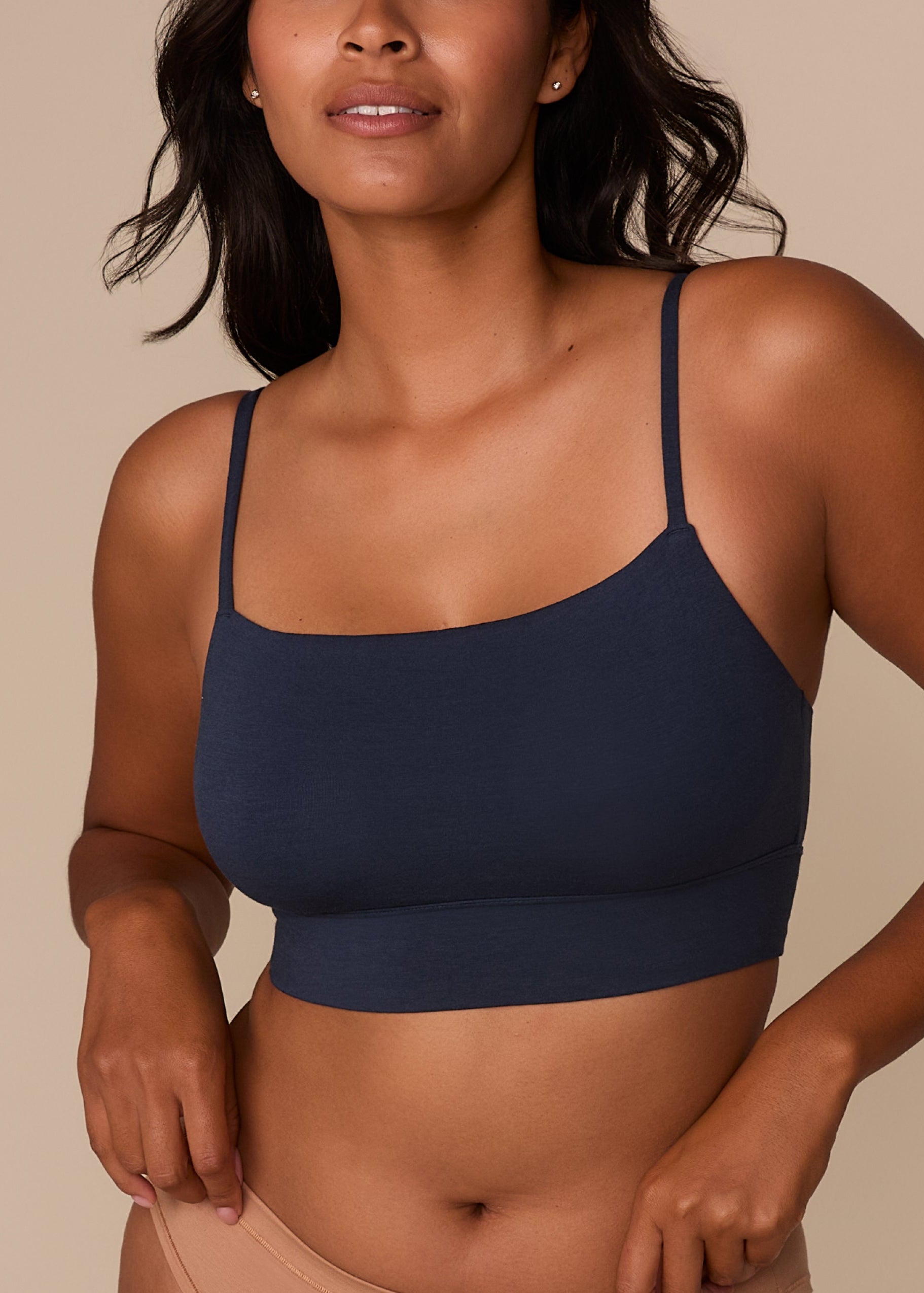 Harper Wilde - Cloud Cotton Thin Strap Bralette - Midnight -