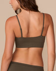 Harper Wilde - Cloud Cotton Thin Strap Bralette - Olive -