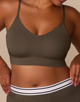 Harper Wilde - Cloud Cotton Triangle Bralette - Olive -