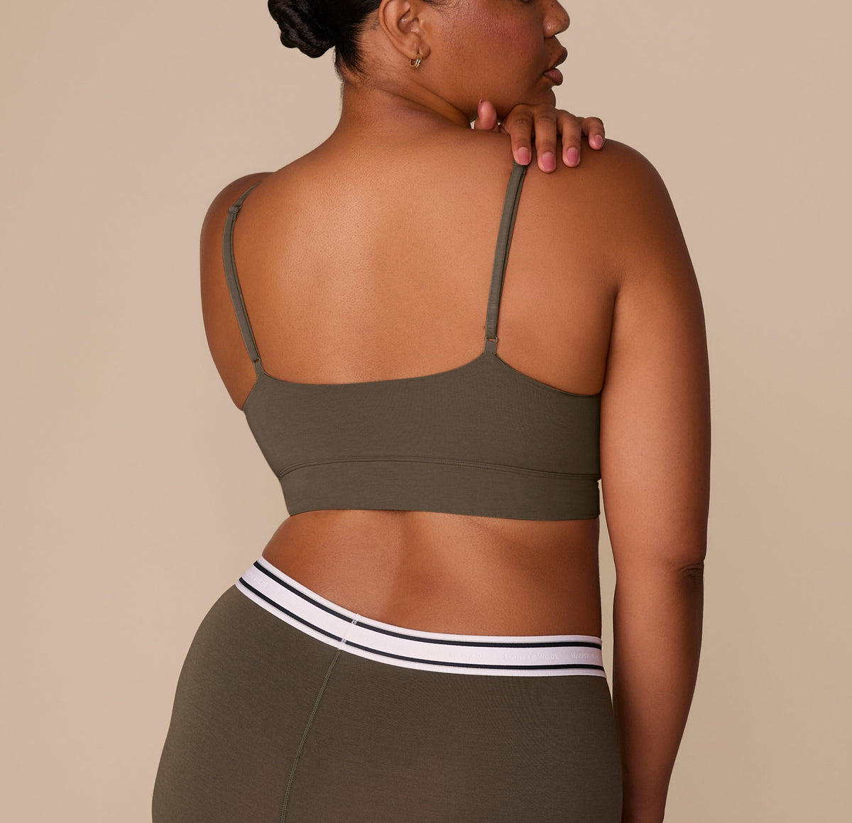 Harper Wilde - Cloud Cotton Triangle Bralette - Olive -