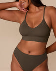 Harper Wilde - Cloud Cotton Triangle Bralette - Olive -