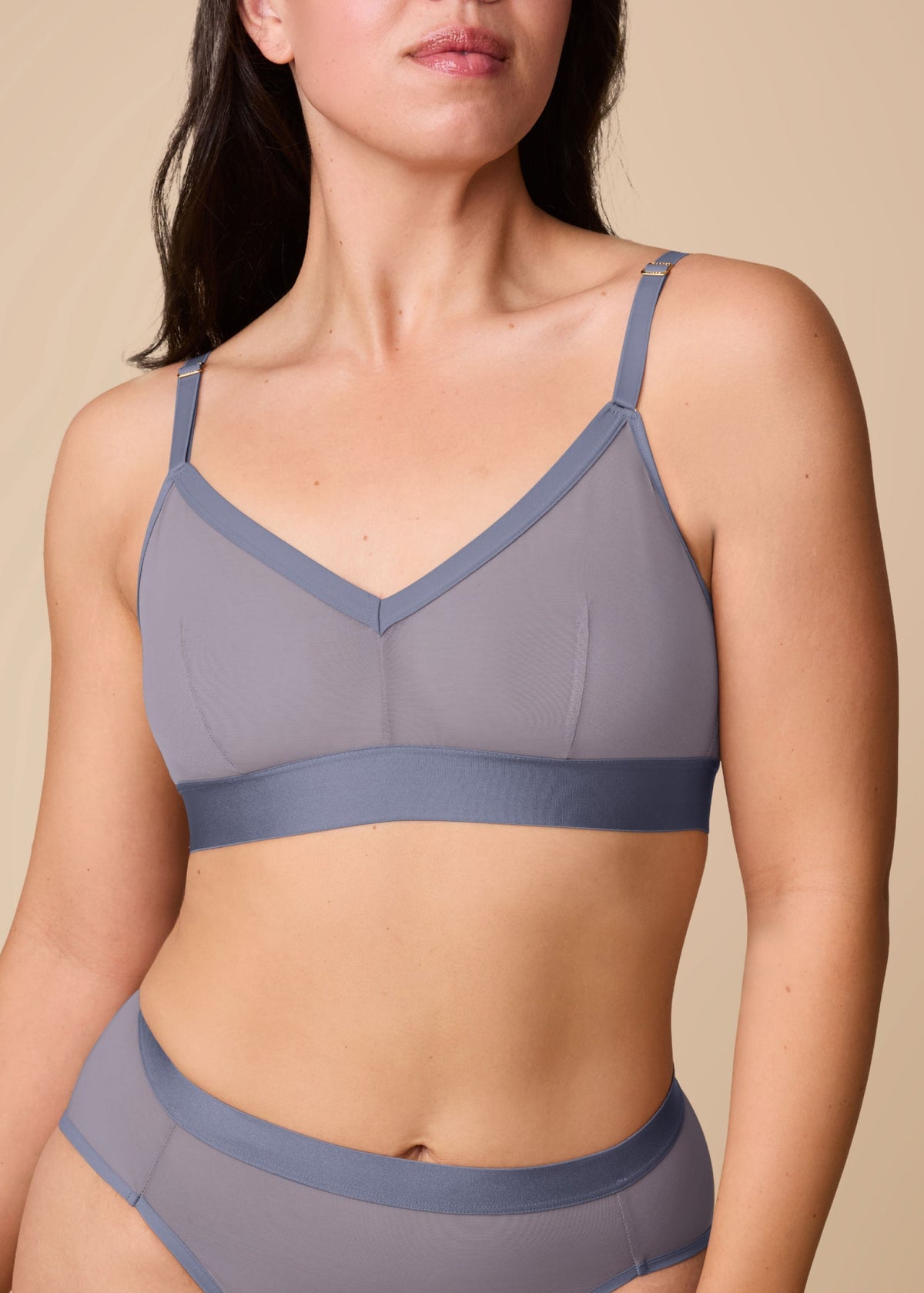Harper Wilde - ComfortMesh Triangle Bralette - Steel -