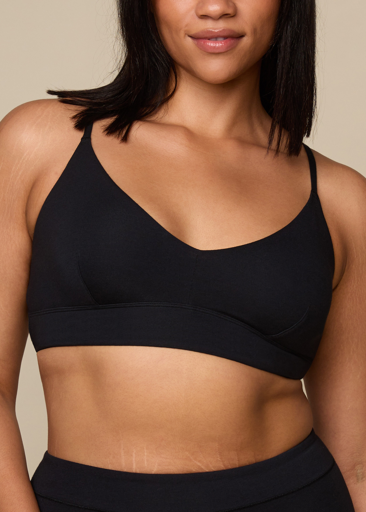 Harper Wilde - Cloud Cotton Triangle Bralette - Black -