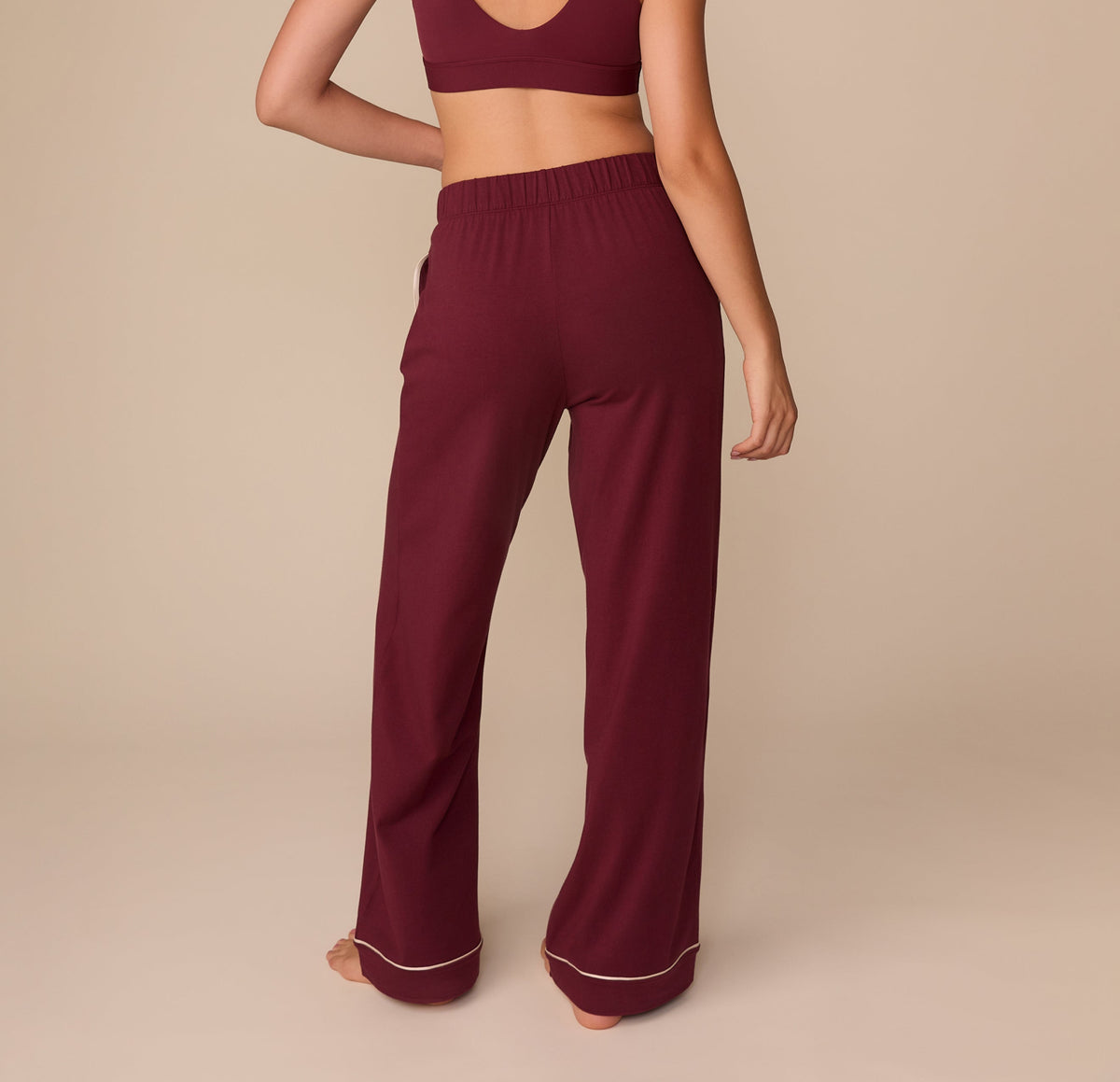 Harper Wilde - Perfect Pima Pant (Piping) - Bordeaux -