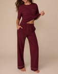 Harper Wilde - Perfect Pima Pant (Piping) - Bordeaux -