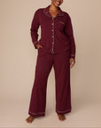 Harper Wilde - Perfect Pima Pant (Piping) - Bordeaux -