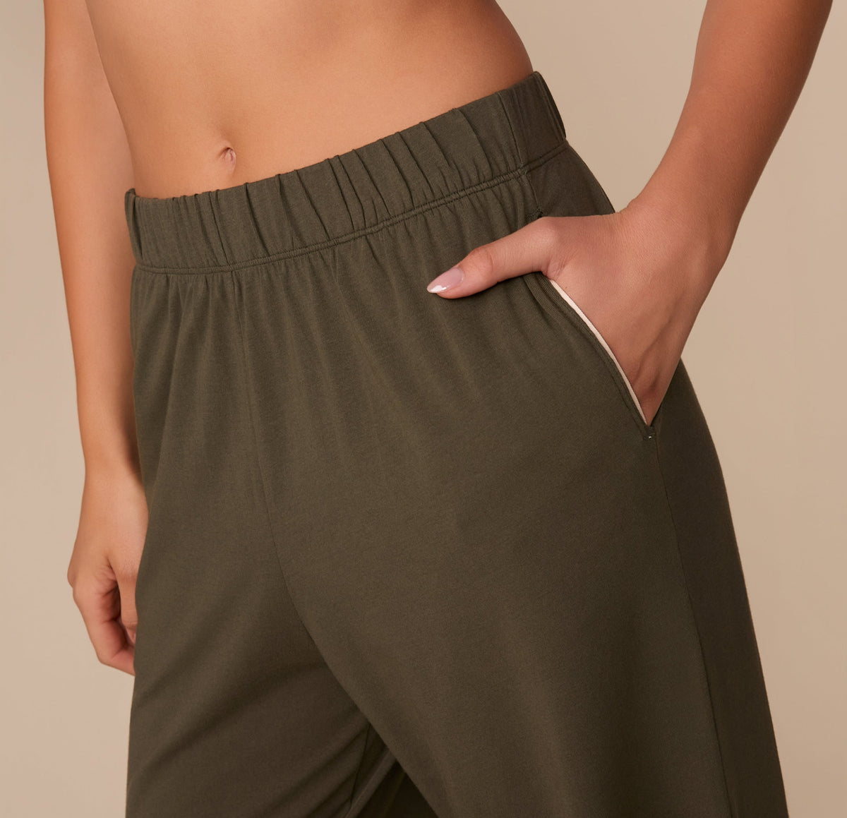 Harper Wilde - Perfect Pima Pant (Piping) - Olive -