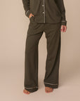 Harper Wilde - Perfect Pima Pant (Piping) - Olive -