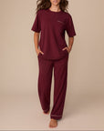 Harper Wilde - Perfect Pima Tee (Piping) - Bordeaux -