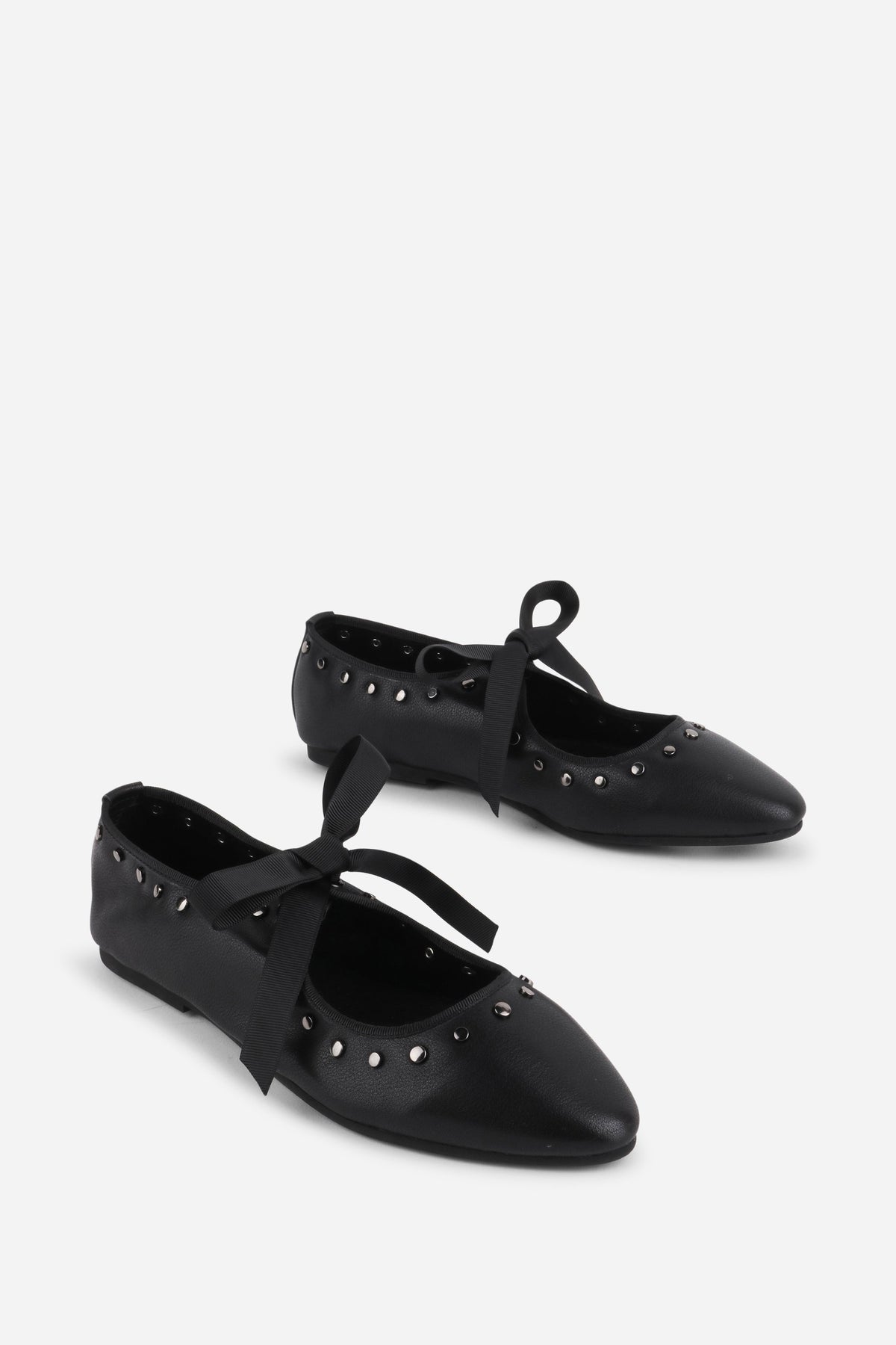 Intentionally Blank - Peak Leather Ballet Flat - BLACK LEATHER