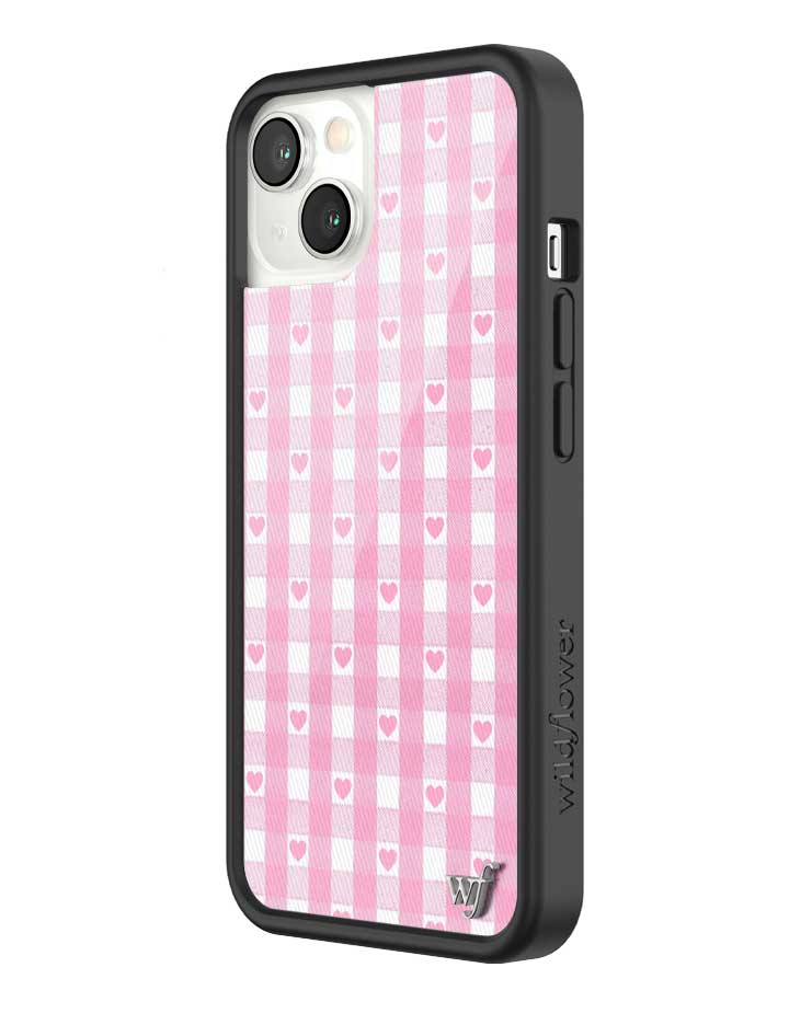 Wildflower iPhone case 13 Pink Gingham Hearts Vintage Cute Classic 2