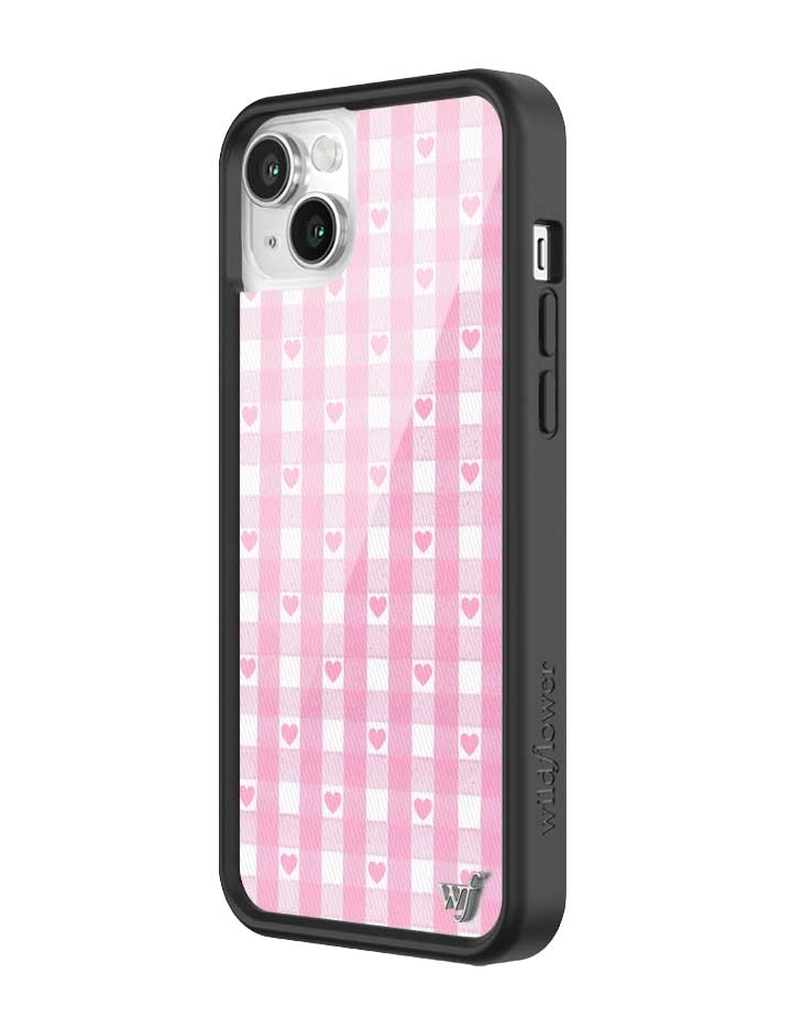 Wildflower iPhone case 14 Pink Gingham Hearts Vintage Cute Classic 2