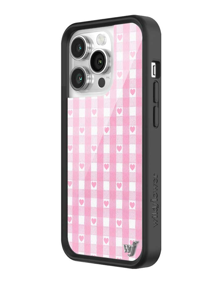 Wildflower iPhone case 14 Pro Pink Gingham Hearts Vintage Cute Classic 2