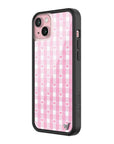 Wildflower iPhone case 15 Plus Pink Gingham Hearts Vintage Cute Classic 2