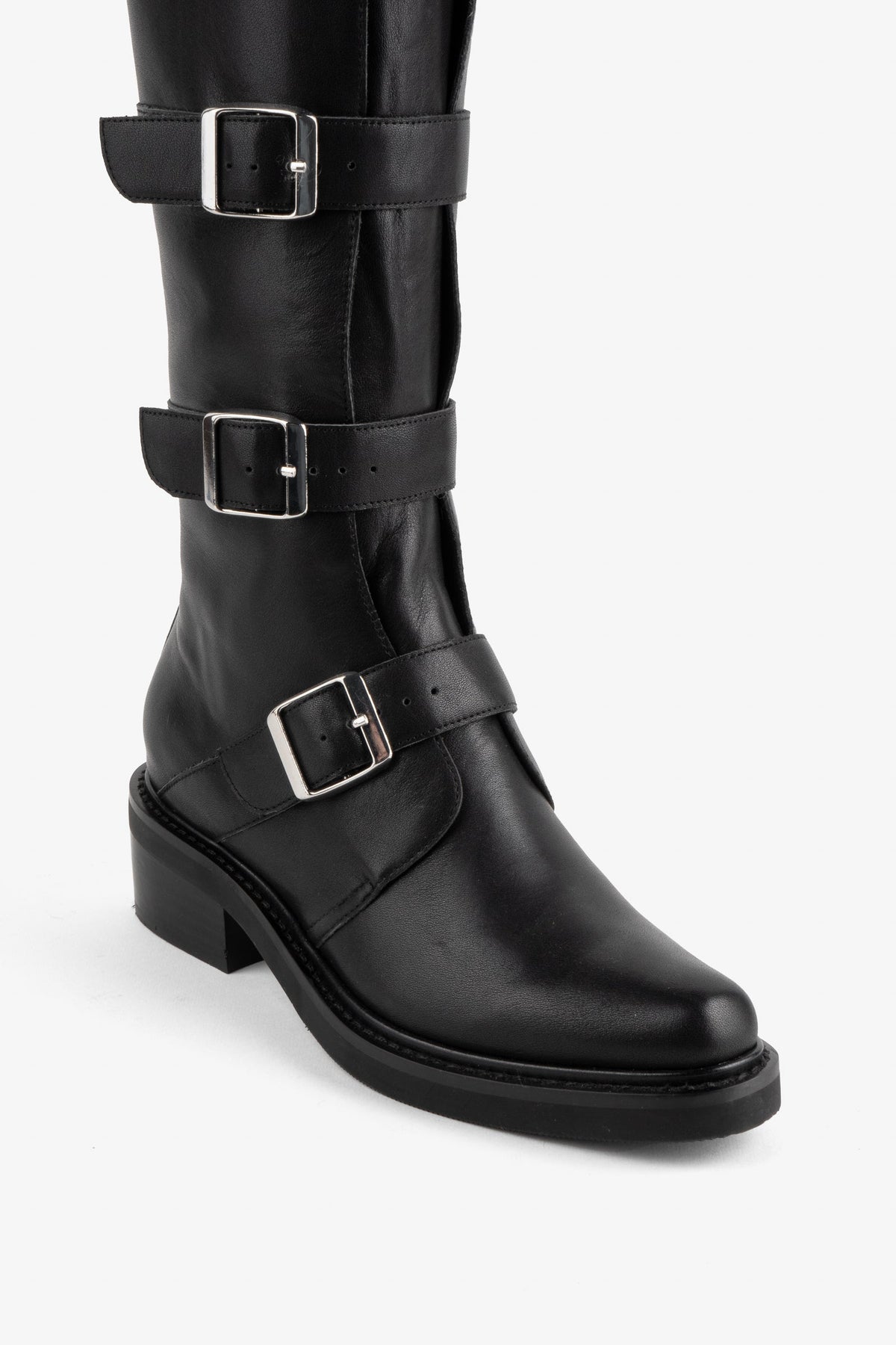 Intentionally Blank - Pile Up Knee High Biker Boot -