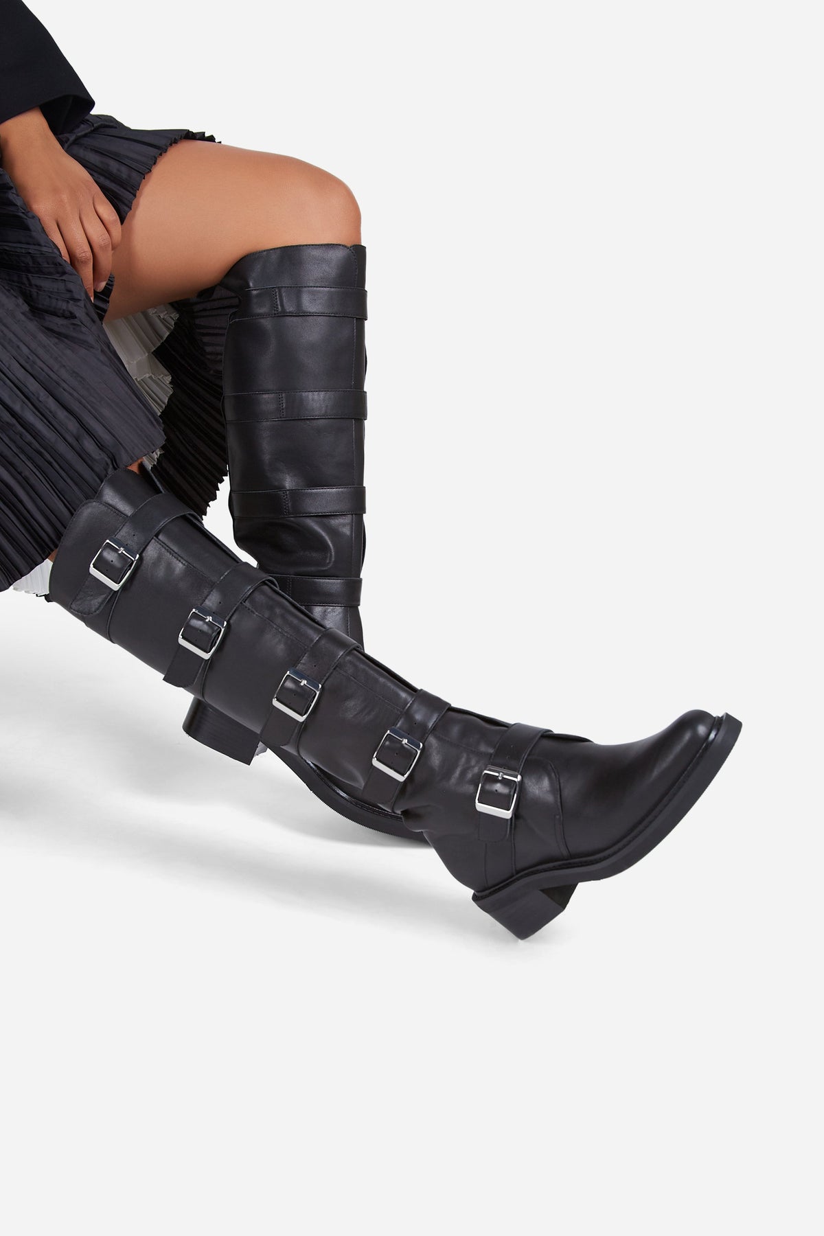 Intentionally Blank - Pile Up Knee High Biker Boot -
