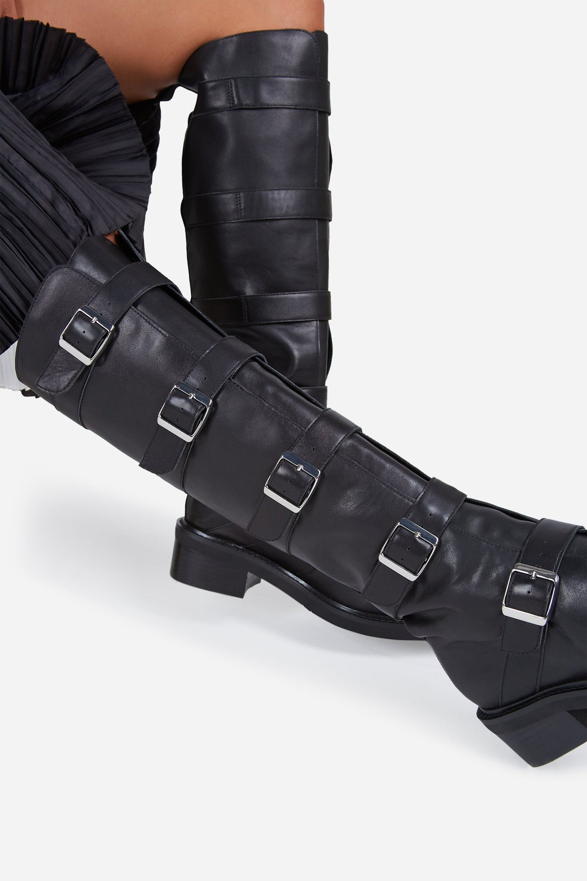 Intentionally Blank - Pile Up Knee High Biker Boot -