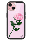 Wildflower iPhone case 15 Pink Rose Flowers Cute