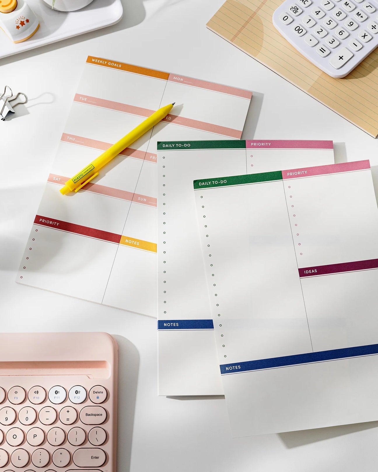 Poketo - Essential Productivity Desk Pad Weekly -